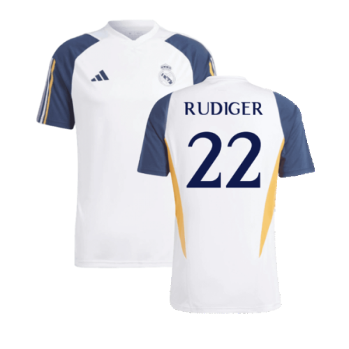 2023-2024 Real Madrid Training Shirt (White) (Rudiger 22)