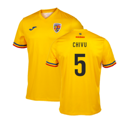 2023-2024 Romania Supporters Official T-Shirt (Yellow) (CHIVU 5)