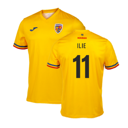 2023-2024 Romania Supporters Official T-Shirt (Yellow) (ILIE 11)