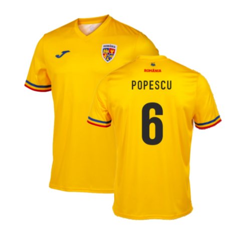 2023-2024 Romania Supporters Official T-Shirt (Yellow) (POPESCU 6)