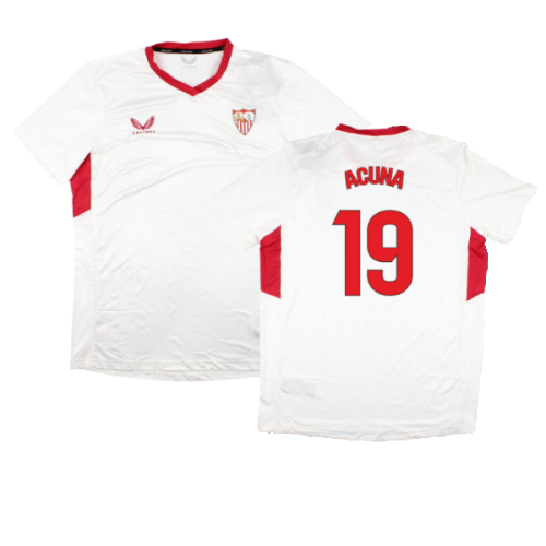 2023-2024 Sevilla Home Matchday Tee (White) (Acuna 19)