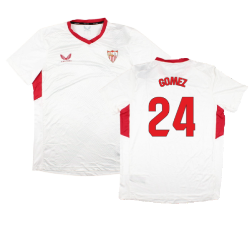 2023-2024 Sevilla Home Matchday Tee (White) (Gomez 24)