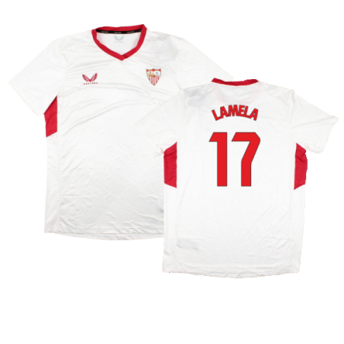 2023-2024 Sevilla Home Matchday Tee (White) (Lamela 17)