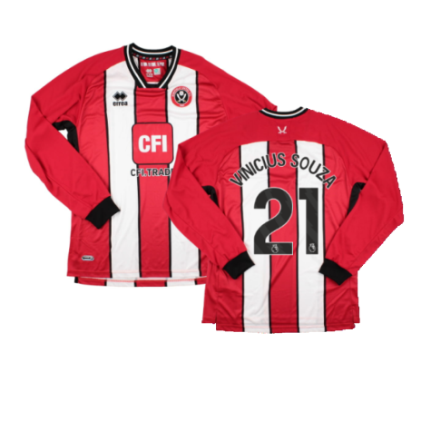 2023-2024 Sheffield United Home Long Sleeve Shirt (Vinicius Souza 21)