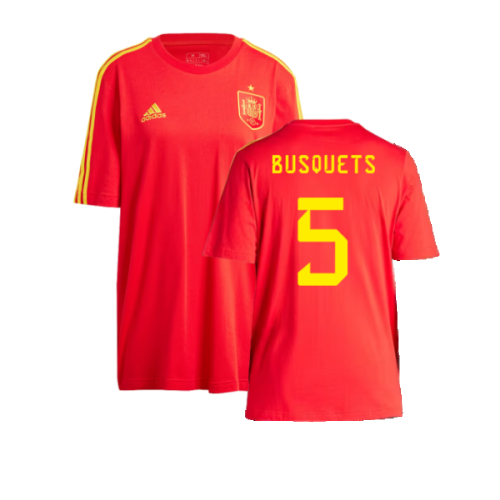 2023-2024 Spain DNA T-Shirt (Red) (BUSQUETS 5)