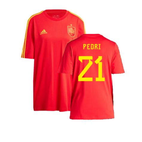 2023-2024 Spain DNA T-Shirt (Red) (PEDRI 21)