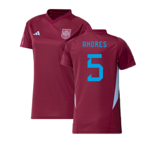 2023-2024 Spain Training Jersey - Womens (Red) (Andres 5) 2023-2024 Spain Training Jersey - Womens (Red) (Andres 5)