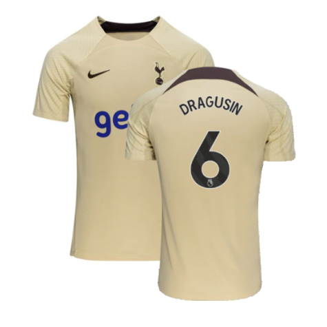 2023-2024 Tottenham Dri-Fit Strike Training Shirt (Team Gold) (Dragusin 6)