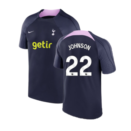 2023-2024 Tottenham Strike Dri-Fit Training Shirt (Marine) (Johnson 22)