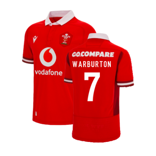 2023-2024 Wales Home WRU Rugby Shirt (Kids) (Warburton 7)