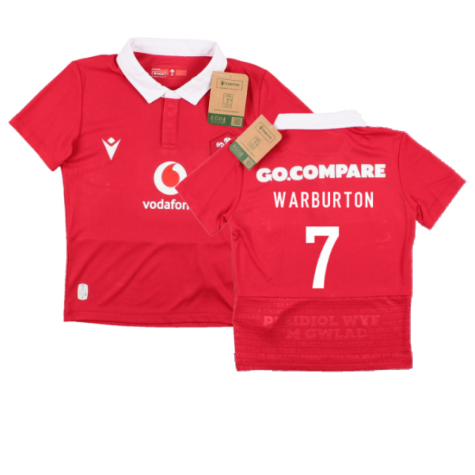 2023-2024 Wales Rugby Home Toddlers Shirt (Warburton 7)