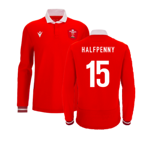 2023-2024 Wales Rugby LS Cotton Home Shirt (Halfpenny 15)