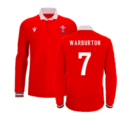 2023-2024 Wales Rugby LS Cotton Home Shirt (Warburton 7)