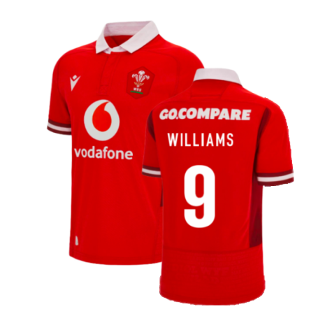 2023-2024 Wales Rugby WRU Home Poly Shirt (Williams 9)