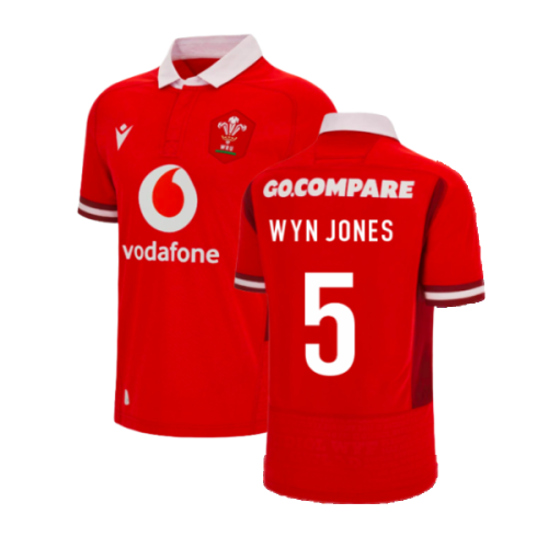 2023-2024 Wales Rugby WRU Home Poly Shirt (Wyn Jones 5)