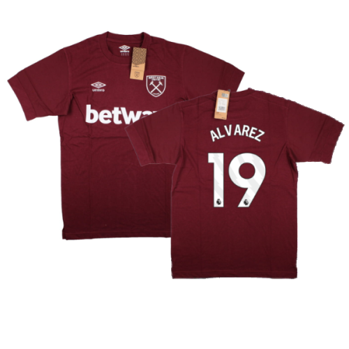 2023-2024 West Ham Leisure Tee (Tawny Port) (ALVAREZ 19)