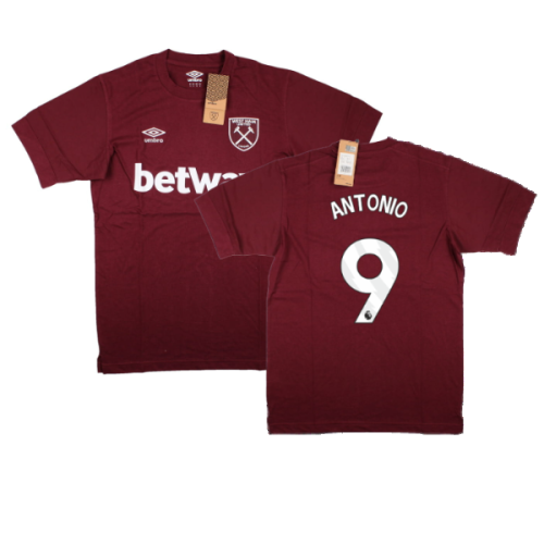 2023-2024 West Ham Leisure Tee (Tawny Port) (ANTONIO 9)