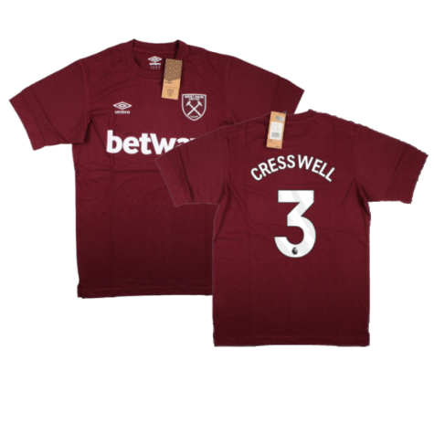 2023-2024 West Ham Leisure Tee (Tawny Port) (CRESSWELL 3)