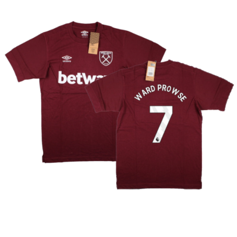 2023-2024 West Ham Leisure Tee (Tawny Port) (Ward Prowse 7)