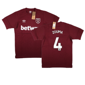 2023-2024 West Ham Leisure Tee (Tawny Port) (ZOUMA 4)