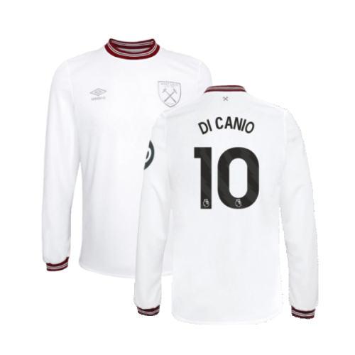 2023-2024 West Ham Long Sleeve Away Shirt (Kids) (DI CANIO 10)