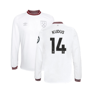 2023-2024 West Ham Long Sleeve Away Shirt (Kids) (Kudus 14)