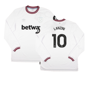 2023-2024 West Ham Long Sleeve Away Shirt (LANZINI 10)