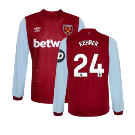 2023-2024 West Ham Long Sleeve Home Shirt (KEHRER 24)