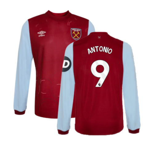 2023-2024 West Ham Long Sleeve Home Shirt (Kids) (ANTONIO 9)