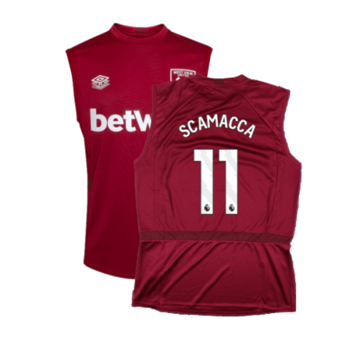 2023-2024 West Ham Sleeveless Tee (Claret) (SCAMACCA 11)