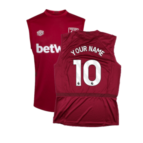 2023-2024 West Ham Sleeveless Tee (Claret) (Your Name)