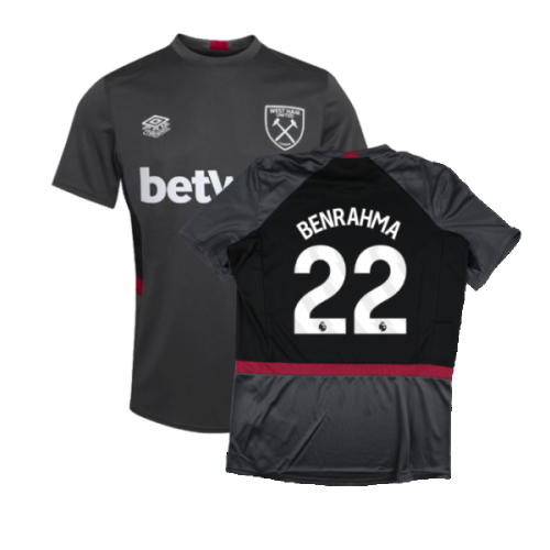 2023-2024 West Ham Training Jersey (Carbon) (BENRAHMA 22)