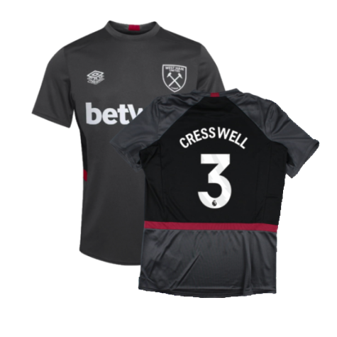 2023-2024 West Ham Training Jersey (Carbon) (CRESSWELL 3)