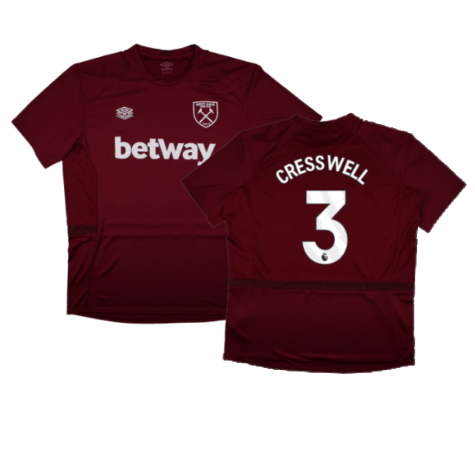 2023-2024 West Ham Training Jersey (Claret) (CRESSWELL 3)