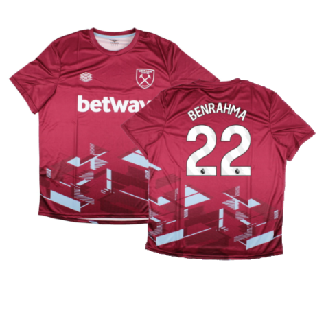 2023-2024 West Ham Warm Up Jersey (Claret) (BENRAHMA 22)