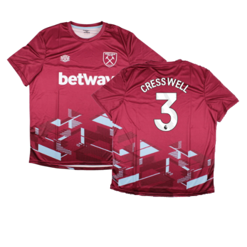 2023-2024 West Ham Warm Up Jersey (Claret) (CRESSWELL 3)