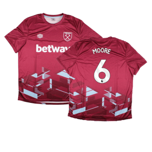 2023-2024 West Ham Warm Up Jersey (Claret) (MOORE 6)