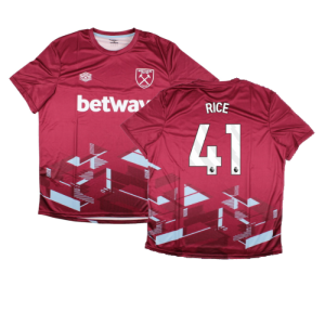 2023-2024 West Ham Warm Up Jersey (Claret) (RICE 41)