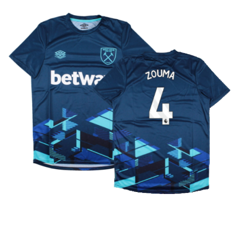 2023-2024 West Ham Warm Up Jersey (Navy) (ZOUMA 4)