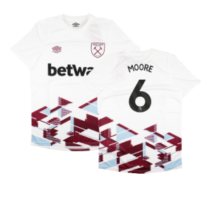 2023-2024 West Ham Warm Up Jersey (White) (MOORE 6)