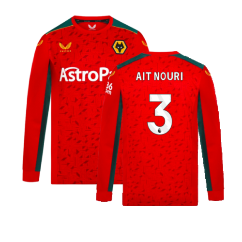 2023-2024 Wolves Long Sleeve Away Shirt (AIT NOURI 3)