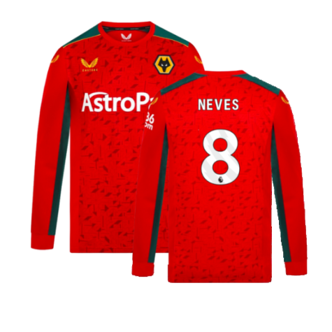 2023-2024 Wolves Long Sleeve Away Shirt (NEVES 8)