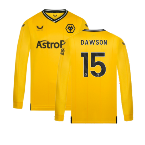 2023-2024 Wolves Long Sleeve Home Shirt (DAWSON 15)