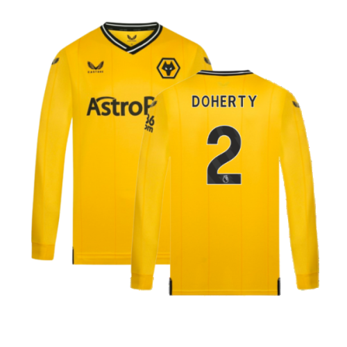 2023-2024 Wolves Long Sleeve Home Shirt (Doherty 2)