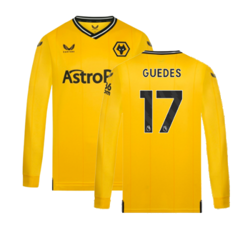 2023-2024 Wolves Long Sleeve Home Shirt (GUEDES 17)