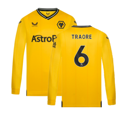 2023-2024 Wolves Long Sleeve Home Shirt (TRAORE 6)