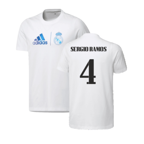 2023 Real Madrid Graphic Tee (White) (SERGIO RAMOS 4)