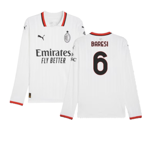 2024-2025 AC Milan Away Long Sleeve Shirt (Baresi 6)