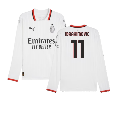 2024-2025 AC Milan Away Long Sleeve Shirt (Ibrahimovic 11)