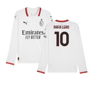 2024-2025 AC Milan Away Long Sleeve Shirt (Rafa Leao 10)